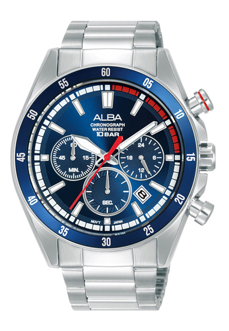 ALBA AT3J27 SILVER BLUE STOPWATCH