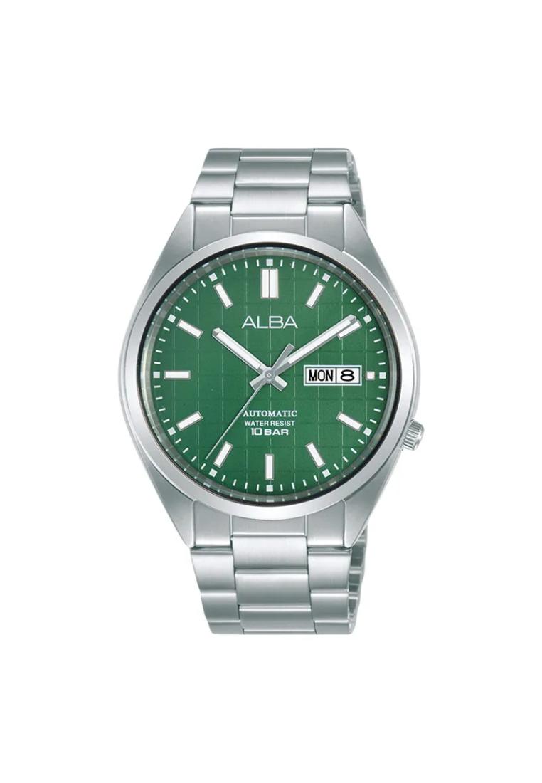 Alba Jam Tangan Pria Alba AL4319 AL4319X1 Mechanical Automatic Men Green Patterned Dial Color Hijau 