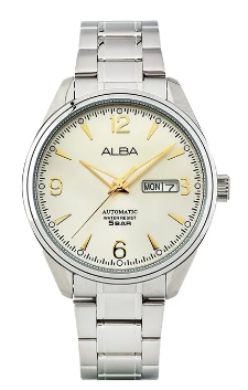 Alba Jam Tangan Pria Alba Mechanical AL4155 AL4155X1 Strap Stainless Steel Silver Color Men Light Ch