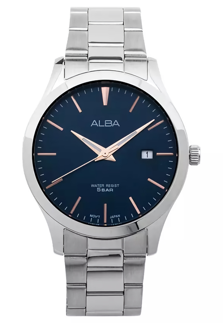 Alba - Jam Tangan Analog Pria - Silver Blue - Stainless Steel Bracelet - AS9M37X1
