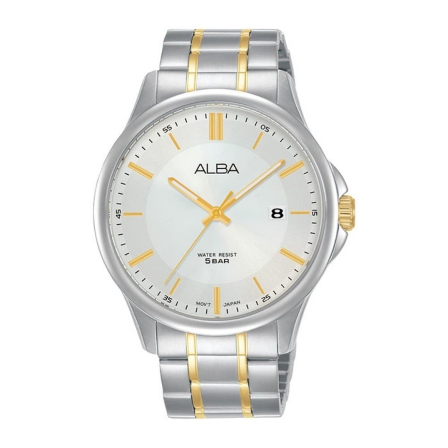 Alba AS9L35X1 Silver Gold Dial Gold Cowok