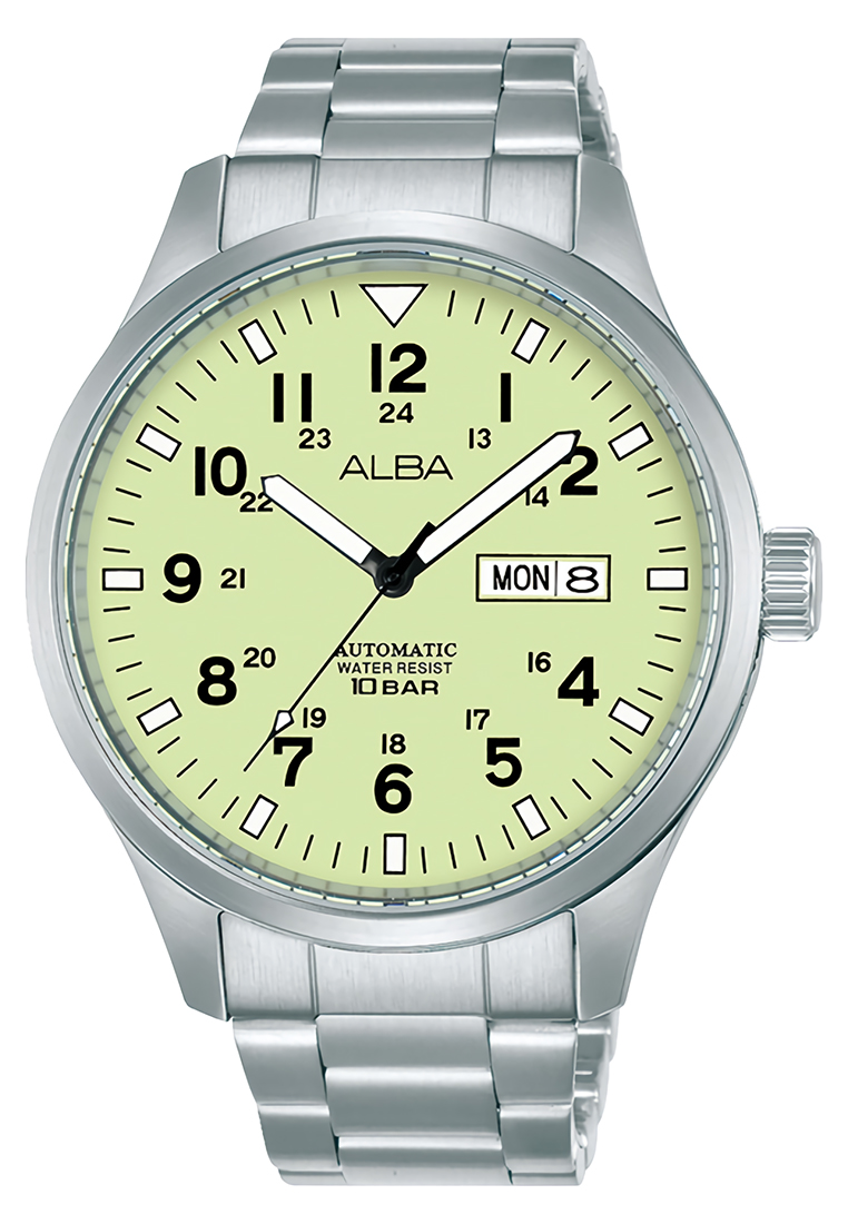 Alba Mechanical - Jam Tangan Automatic Pria - Silver Green - Stainless Steel Bracelet - AL4215X1