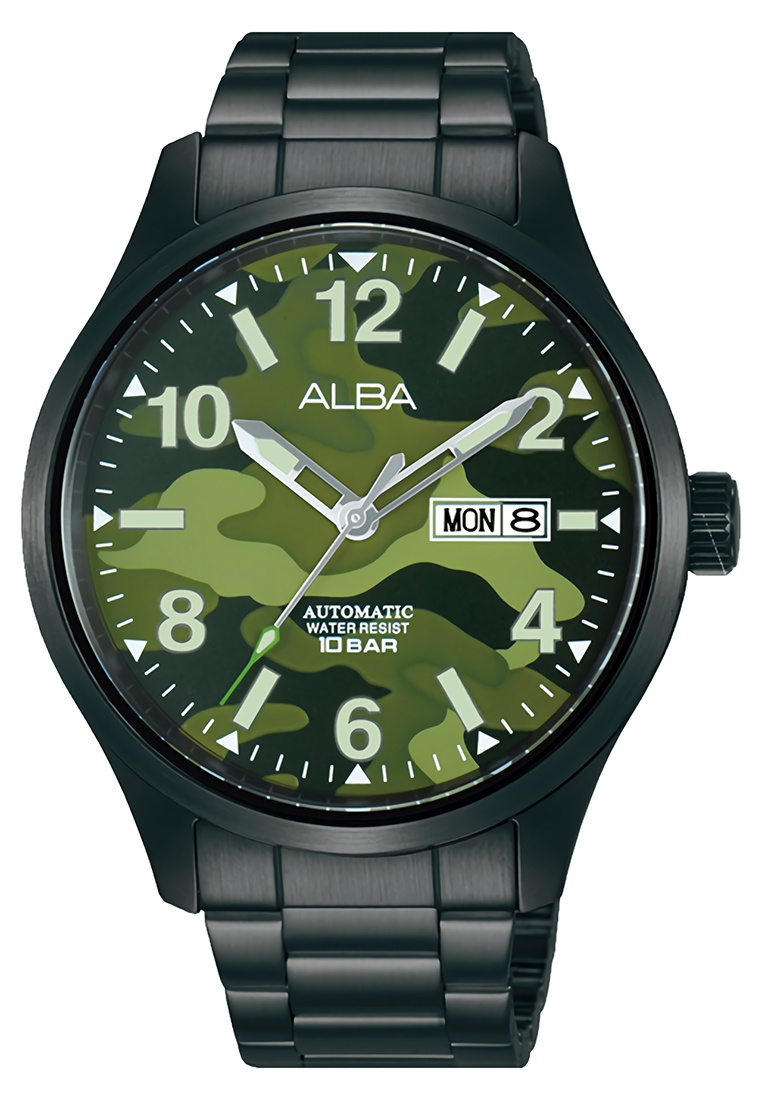 Alba Mechanical - Jam Tangan Automatic Pria - Black - Stainless Steel Bracelet - AL4313X1