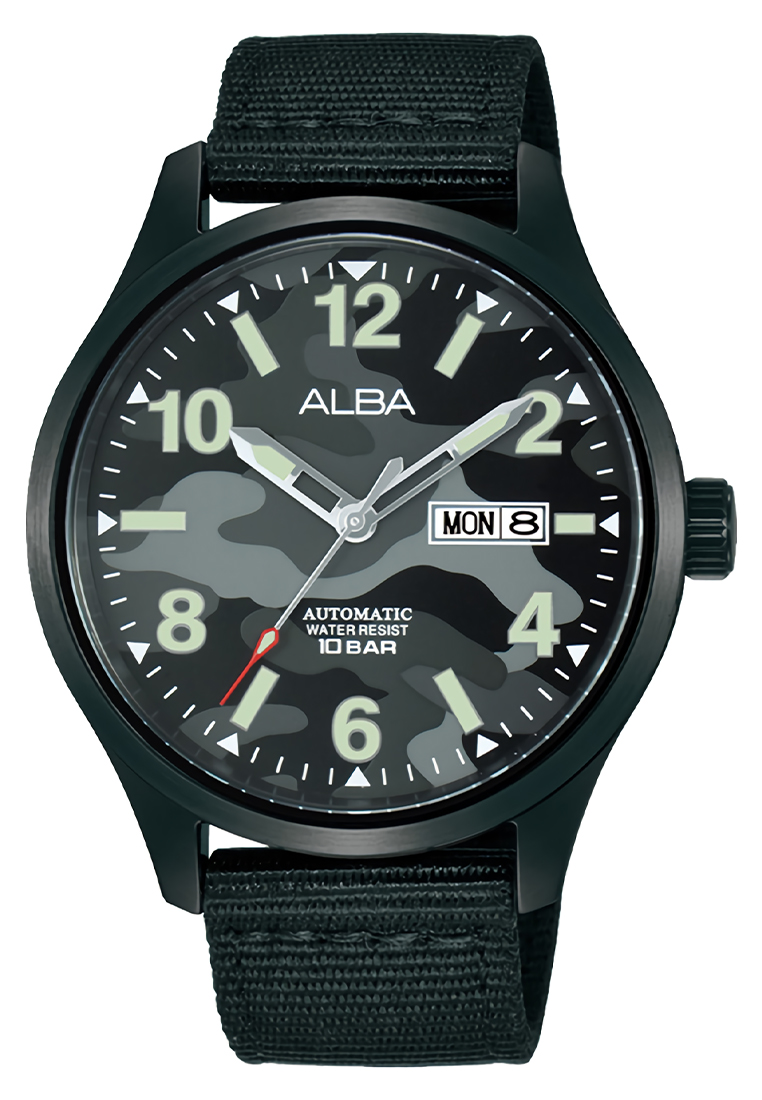 Alba Mechanical - Jam Tangan Automatic Pria - Black - Canvas Strap - AL4311X1