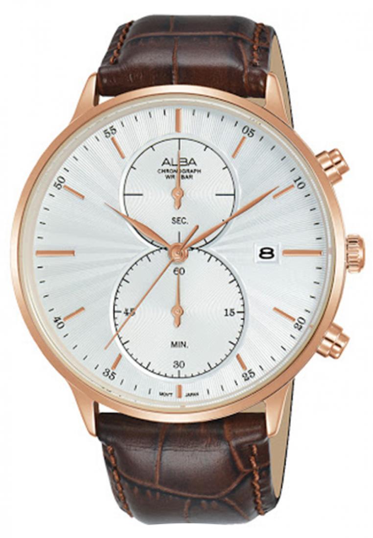Alba Jam Tangan Pria Alba Original AW4008 Strap Brown Leather