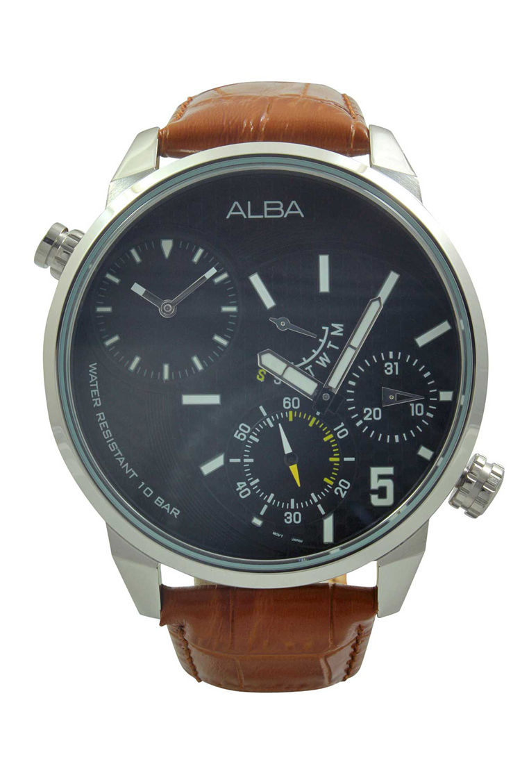 Alba Jam Tangan Alba Men A2A007 Strap Leather Brown