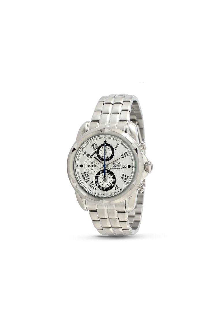 Alba Jam Tangan Alba Chronograph AF8P13 Strap Stainless Steel Silver
