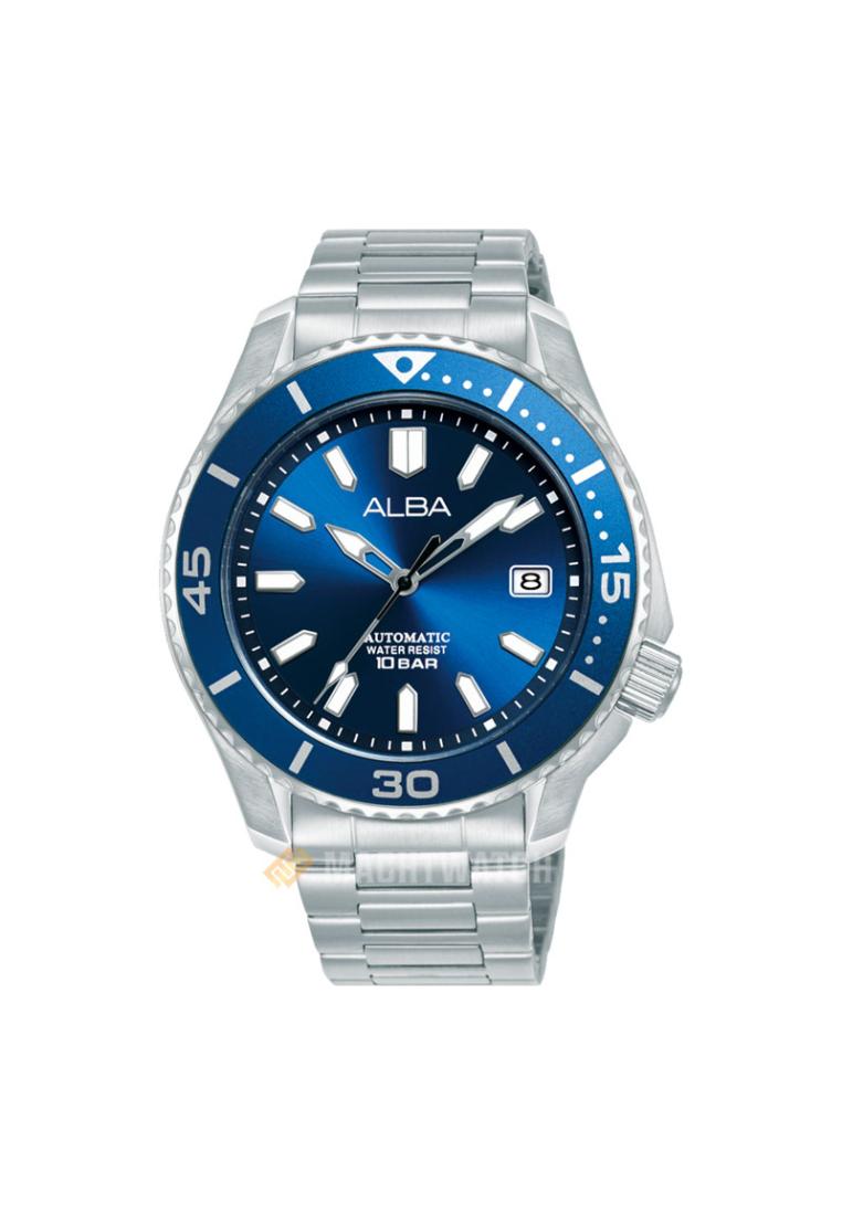 Alba Jam Tangan Pria Alba Mechanical AU4089X1 Men Blue Dial Stainless Steel Strap
