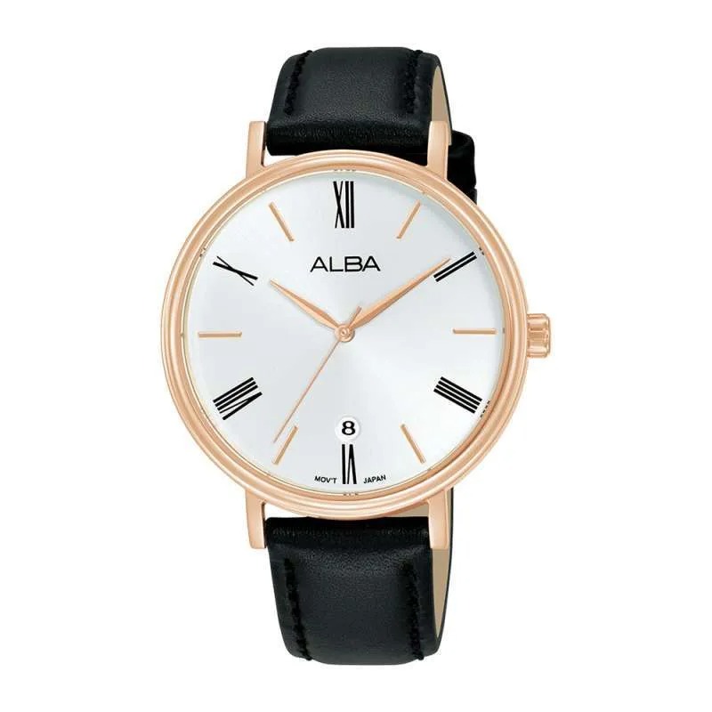 Alba Jam Tangan Wanita Alba Original AG8N88 AG8N88X1 Strap Kulit Hitam Garansi Resmi