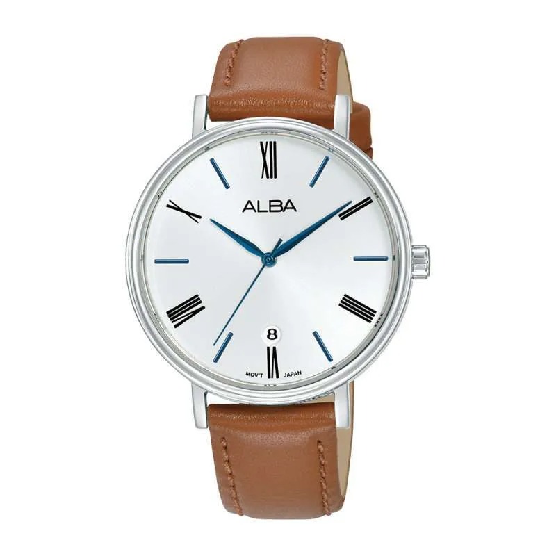 Alba Jam Tangan Wanita Alba Original AG8N93 AG8N93X1 Strap Kulit Coklat Garansi Resmi