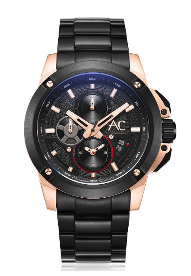 ALEXANDRE CHRISTIE AC 9602 ROSEGOLD BLACK STEEL MCBBRBA
