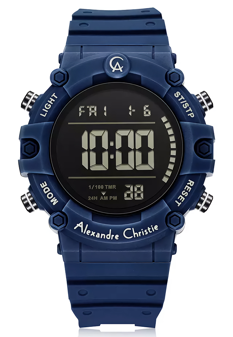 Alexandre Christie - Jam Tangan Pria - Blue - Rubber Strap - 9386 MHRIPBABU