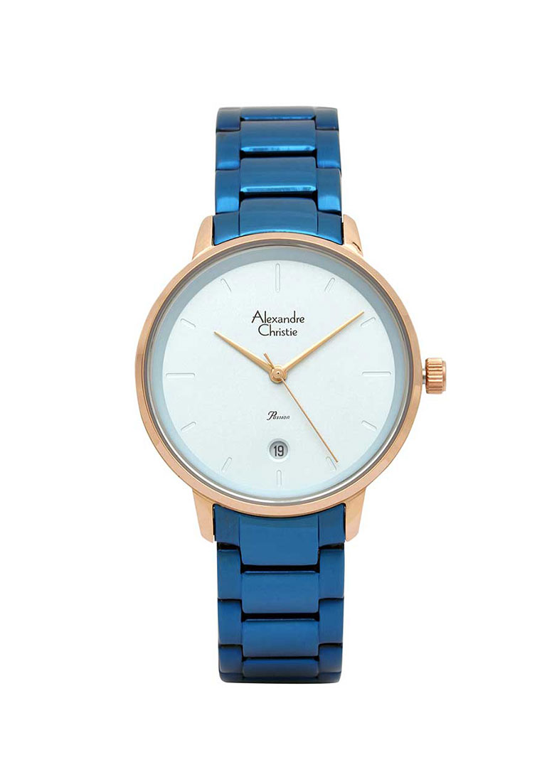 Alexandre Christie Jam Tangan Wanita - Blue Rosegold - Stainless Steel - 2955 LDBURBU