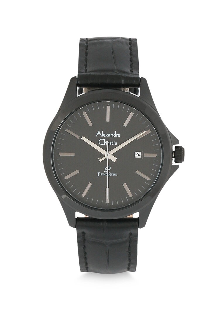 Alexandre Christie Jam Tangan Wanita - Black - Leather Strap - 1026 LDLIPBA
