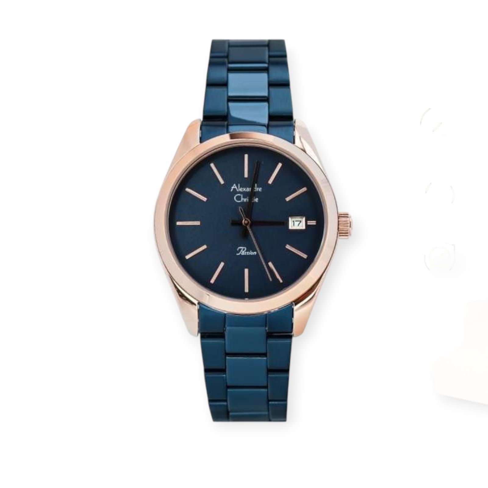 Alexandre Christie 2839 Biru Ring Rosegold Cewek