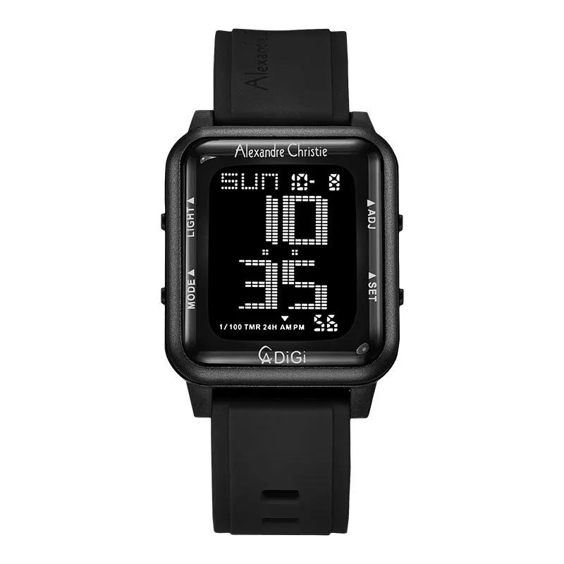 Alexandre Christie Jam Tangan Unisex Wanita Pria Alexandre Christie Digital AC 9344 MH RIPBAYL Rubbe