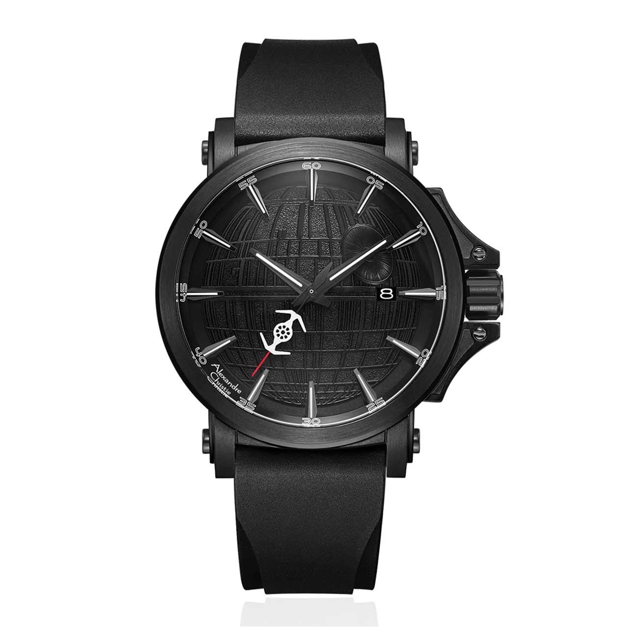 Alexandre Christie Star Wars - Death Star Limited Edition Jam Tangan Pria - Black - Rubber - 9205 MA