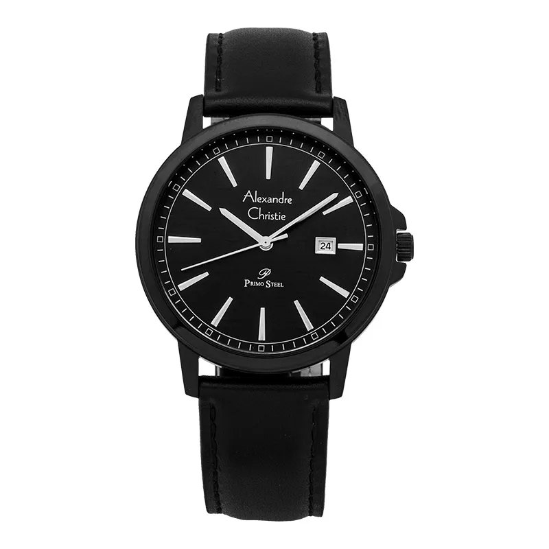 Alexandre Christie Jam Tangan Pria Alexandre Christie Primo Steel AC 1014 MD LIPDG Men Leather Strap