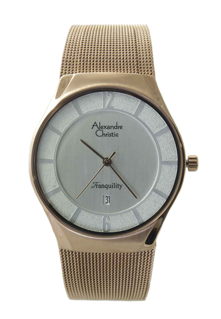 Alexandre Christie Jam Tangan Pria - Rosegold White - Tali Pasir - 8331 MDBRGSL