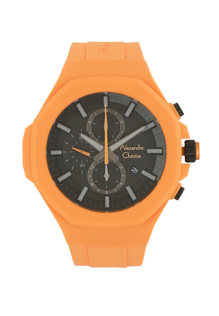 Alexandre Christie Jam Tangan Pria - Yellow Black - Rubber - 6590 MCRIPGRYL
