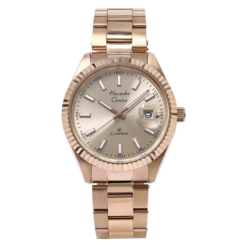 Alexandre Christie Jam Tangan Pria Alexandre Christie AC 5007 MD BRGRG Man Champagne Dial Stainless 