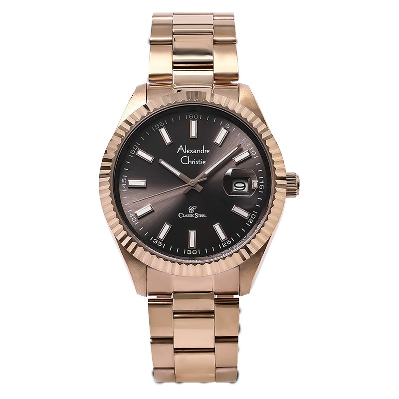 Alexandre Christie Jam Tangan Pria Alexandre Christie AC 5007 MD BRGBO Man Brown Dial Stainless Stee