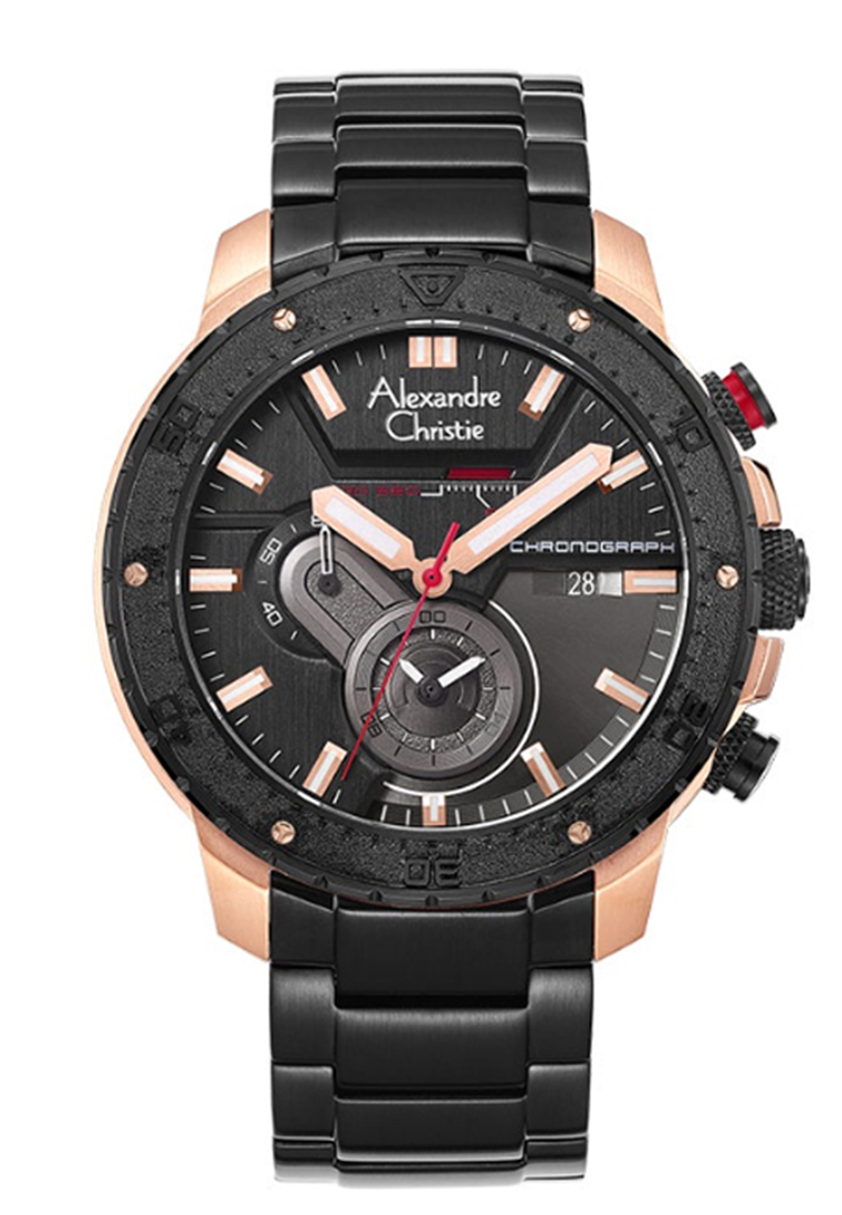 ALEXANDRE CHRISTIE AC 6627 ROSEGOLD BLACK STEEL MCBBRBA