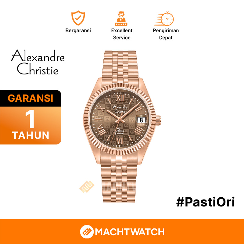 Alexandre Christie Jam Tangan Pria Alexandre Christie Passion AC 5013 MD BRGBO-3 Men Brown Dial Rose