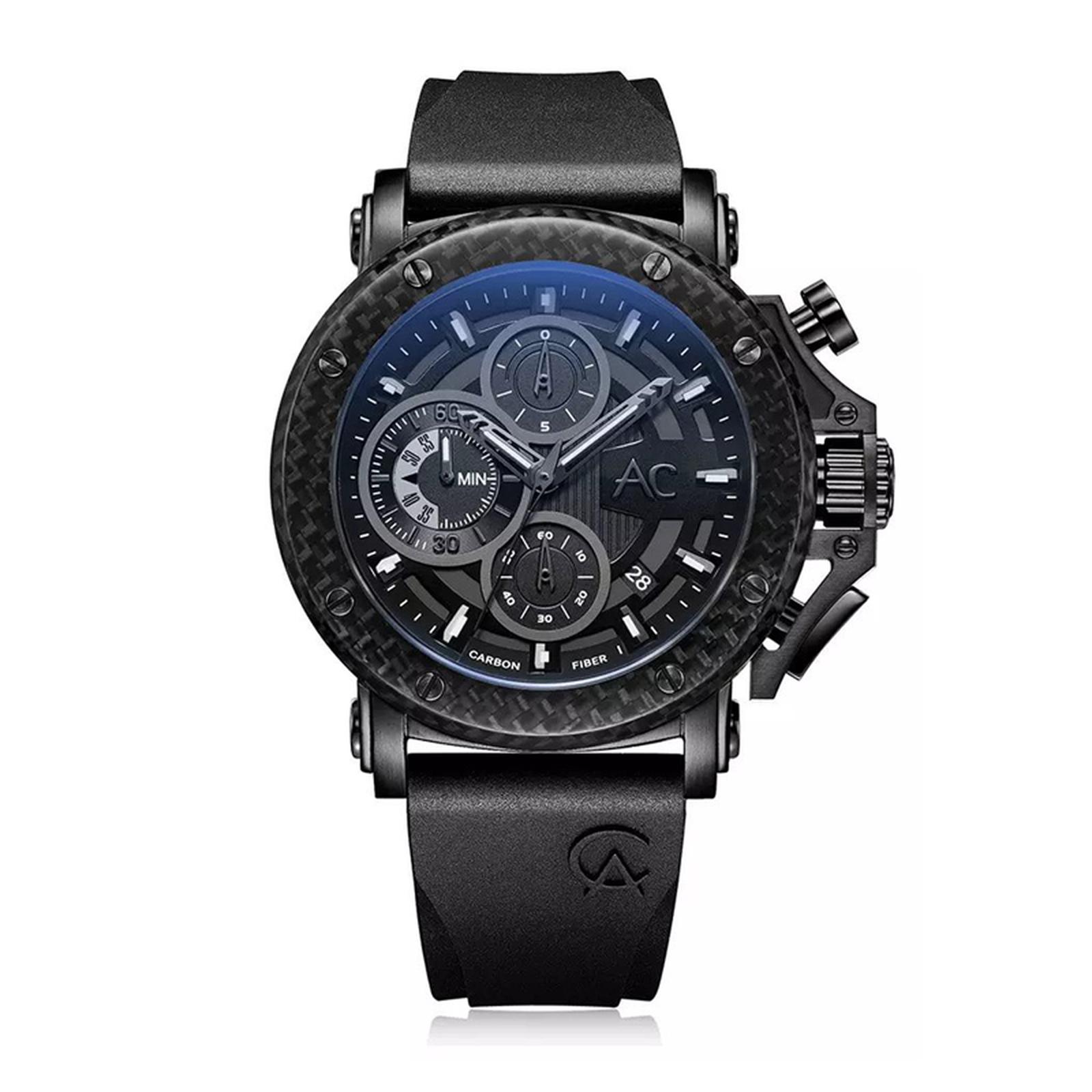 Alexandre Christie 9205 Full Hitam Karet Carbon Cowok