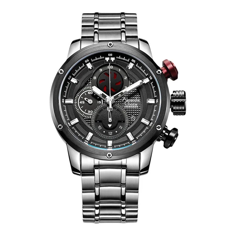 Alexandre Christie Jam Tangan Pria Alexandre Christie Chronograph AC 6239 MC BTBBA  Men Stainless St