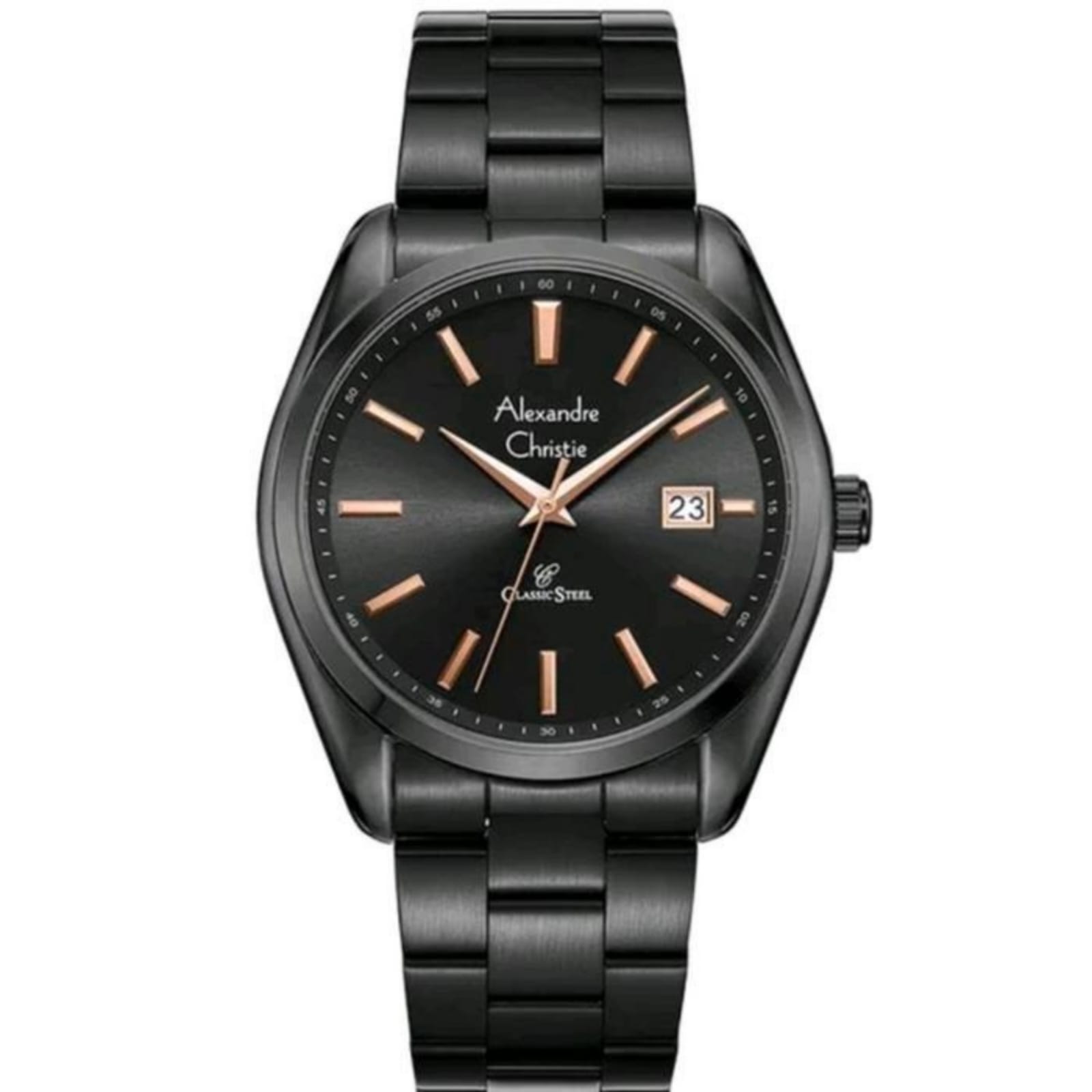 Alexandre Christie 8656 Hitam Dial Rosegold Cewek