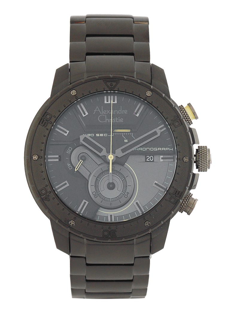 Alexandre Christie Jam Tangan Pria - Black Light Yellow - Stainless Steel - 6627 MCBIPBALE