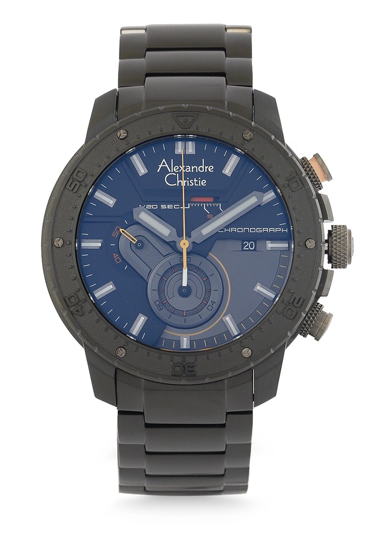 Alexandre Christie Jam Tangan Pria - Black Yellow - Stainless Steel - 6627 MCBIPBAYL