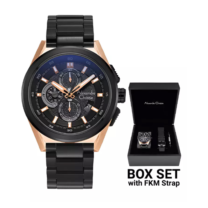 ALEXANDRE CHRISTIE AC 6654 ROSEGOLD BLACK SPECIAL EDITION MCBBRBA