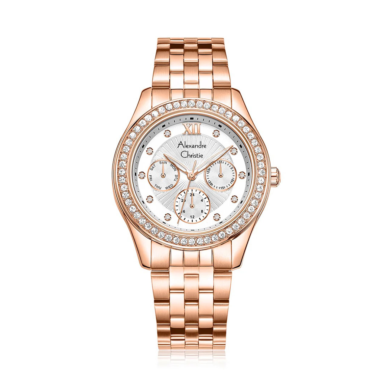 Alexandre Christie Jam Tangan Wanita - Rosegold silver - Stainless Steel - 2496 BFBRGSL2
