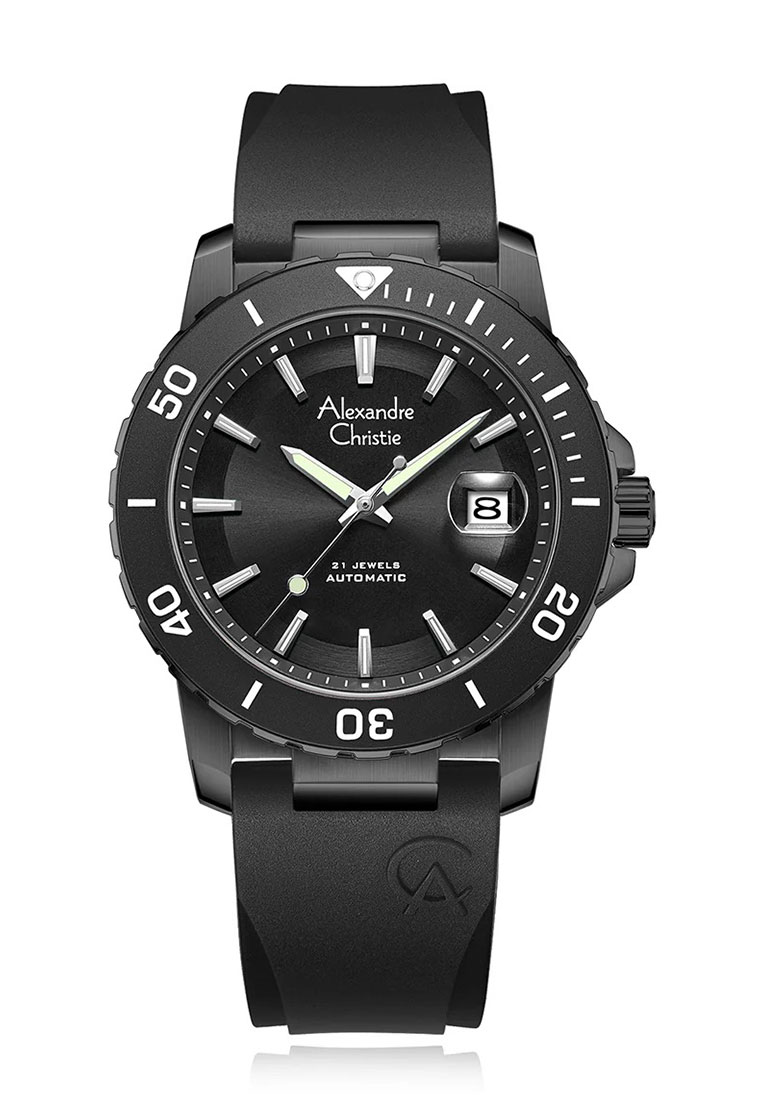 Alexandre Christie Jam Tangan Pria - Black - Rubber Strap - 6141 MARIPBA