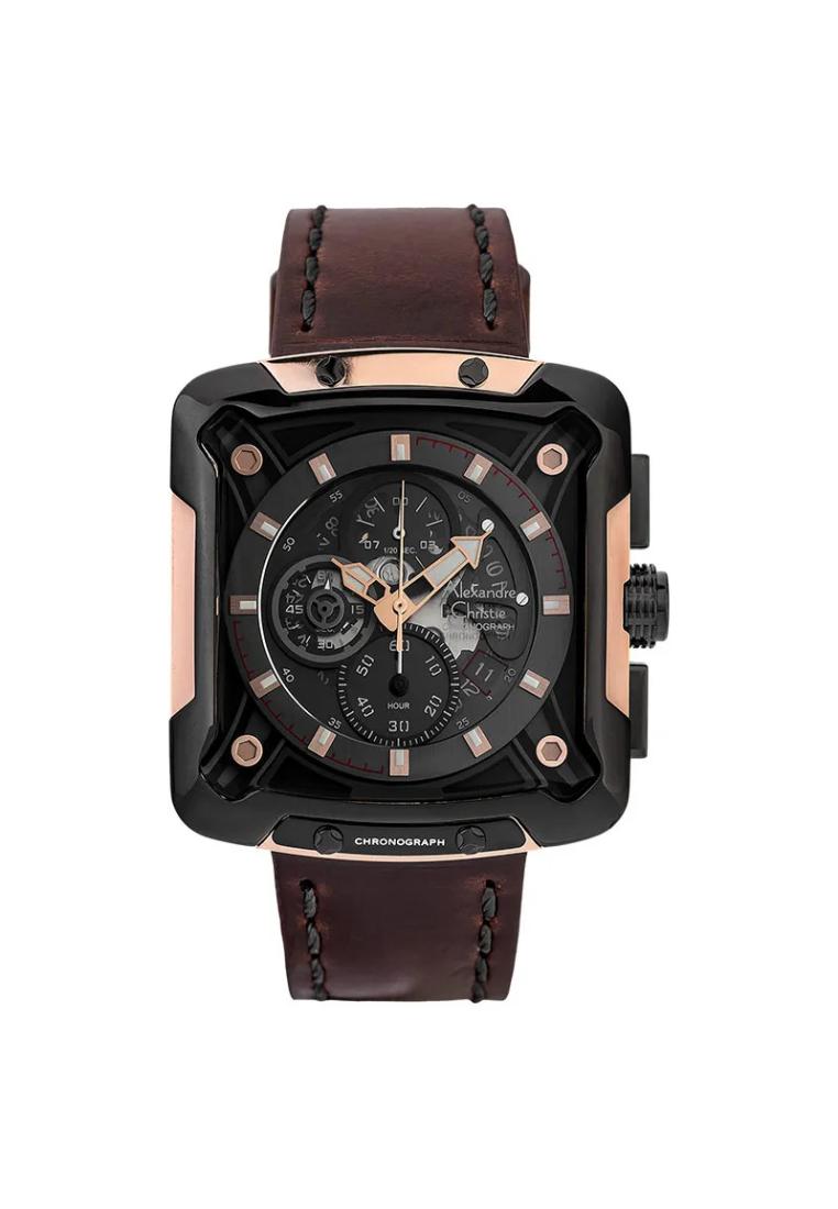 Alexandre Christie Jam Tangan Pria Alexandre Christie Chronograph AC 3039 MC LBRBA Leather Strap