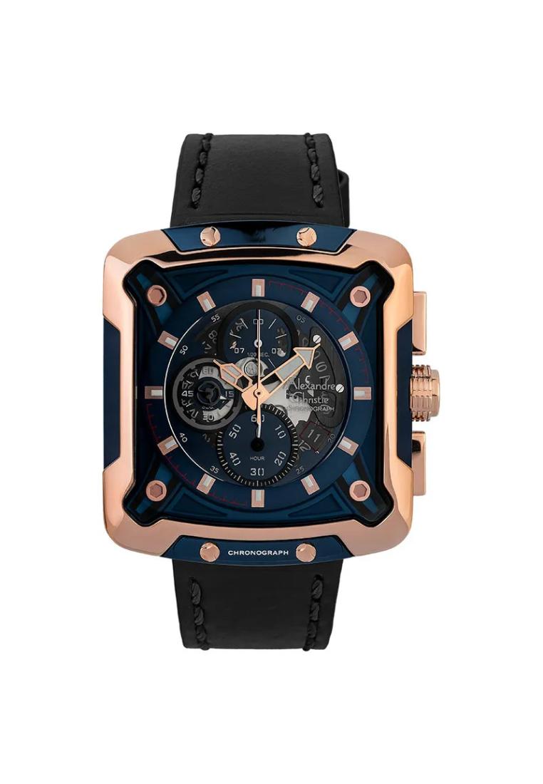 Alexandre Christie Jam Tangan Pria Alexandre Christie Chronograph AC 3039 MC LURBU Leather Strap