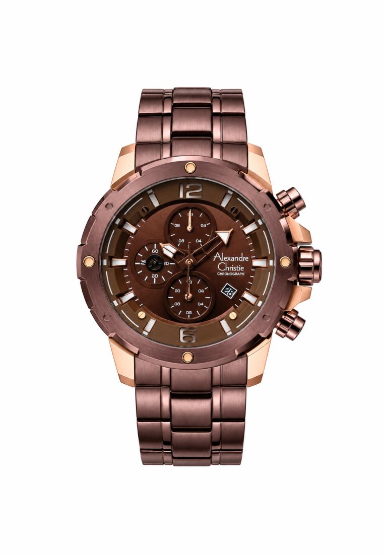 Alexandre Christie 6410 Rosegold Rantai Cokelat Cowok