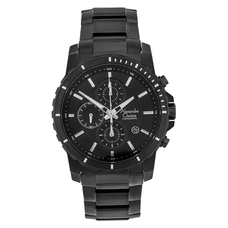 Alexandre Christie Jam Tangan Pria Alexandre Christie Chronograph AC 6141 MC BIPBA Men Stainless Ste