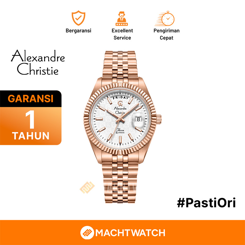 Alexandre Christie Jam Tangan Pria Alexandre Christie Passion AC 5013 MD BRGSL-2 Men Silver Dial Ros
