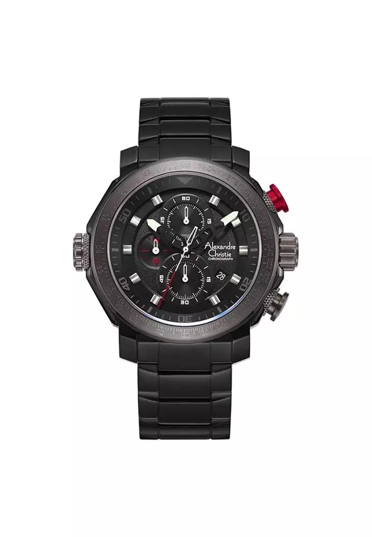 Alexandre Christie Jam Tangan Pria Alexandre Christie Chronograph AC 6565 MC BEPBARE Stainless Strap