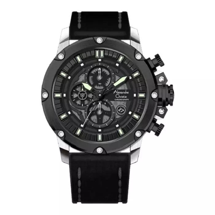 Alexandre Christie Jam Tangan Pria Alexandre Christie AC 6564 MC LTBBA Leather Stap