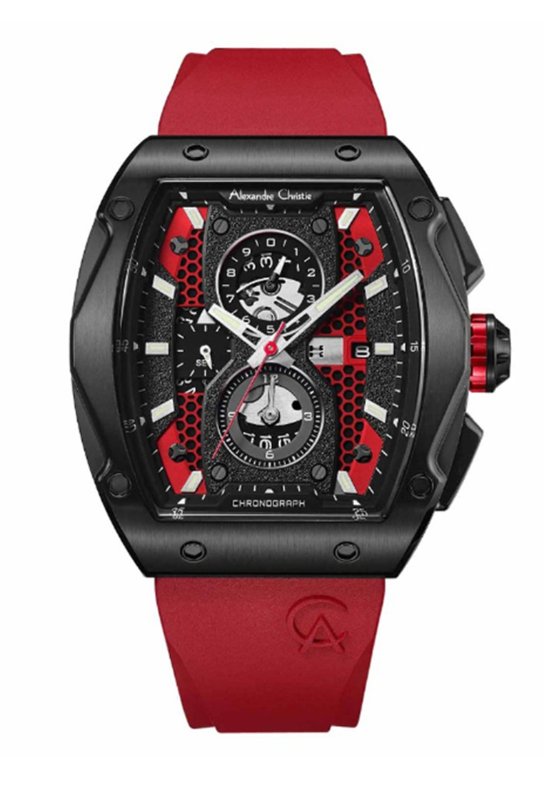 ALEXANDRE CHRISTIE AC 6608 BLACK RED RUBBER NEW MCRIPRE