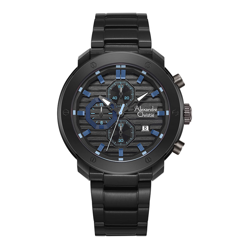 Alexandre Christie Jam Tangan Pria Alexandre Christie Chronograph AC 6626 MC BEPBALB Men Black Dial