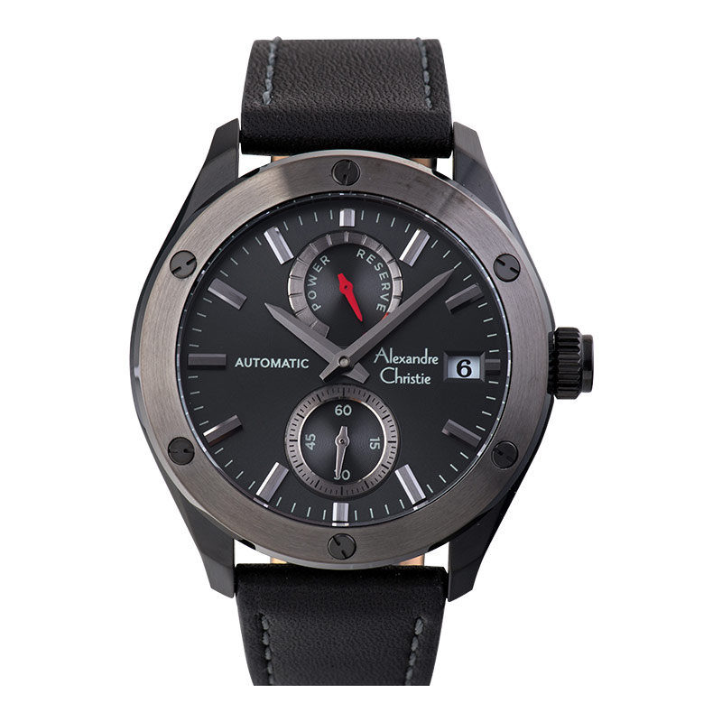 Alexandre Christie Jam Tangan Pria Alexandre Christie Automatic AC 3044 MA LEPBA Man Black Dial Leat