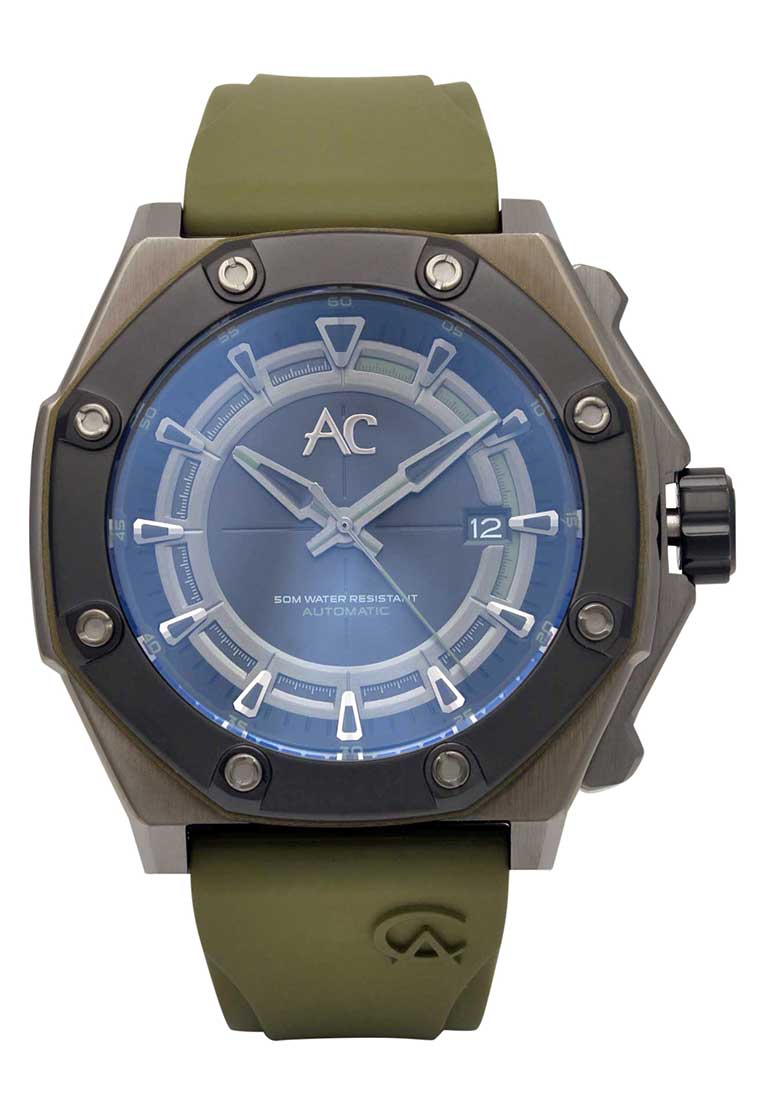 Alexandre Christie Jam Tangan Pria - Green Black - Rubber - 9601 MAREPBAGN