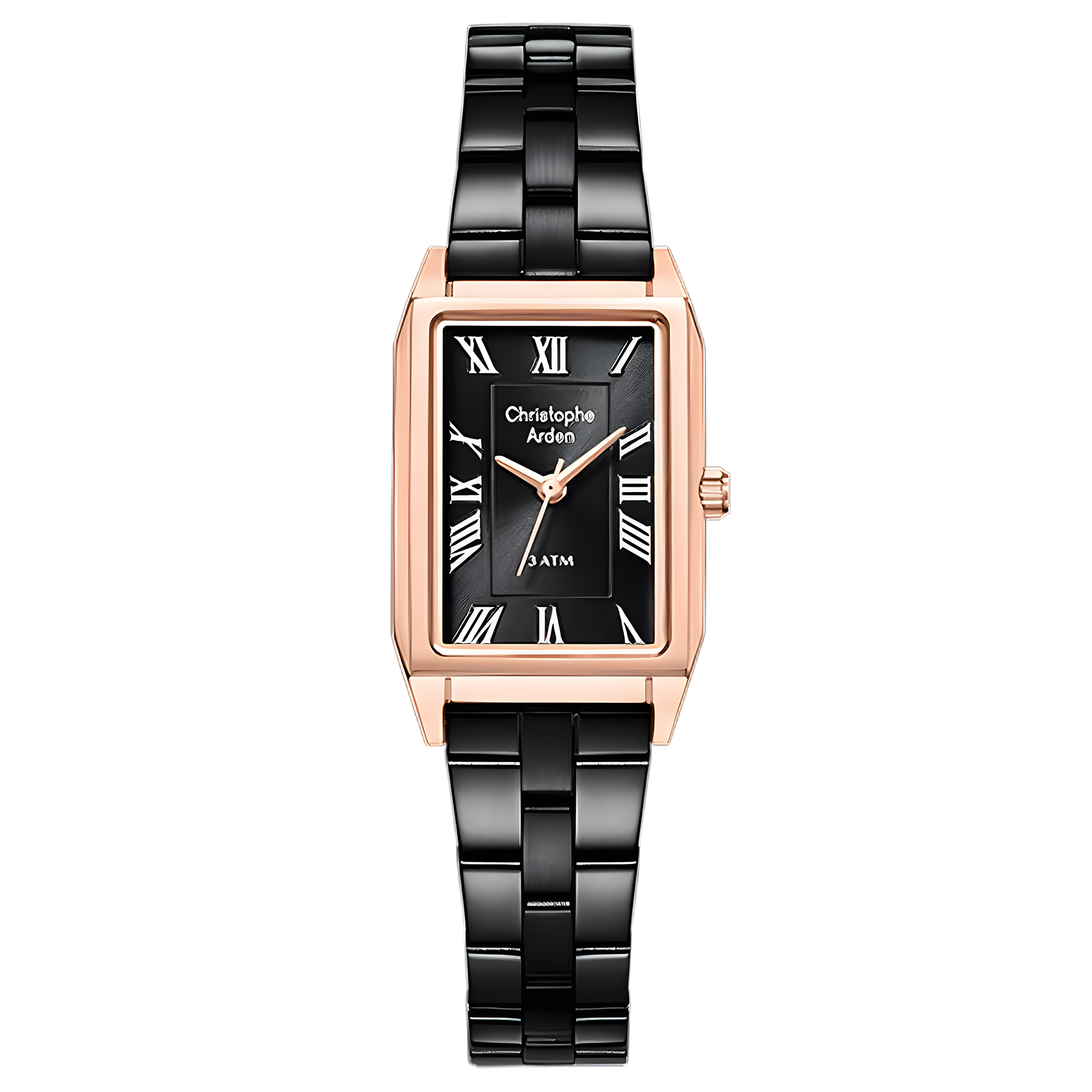 Alexandre Christie Christophe Arden - Jam Tangan Analog Wanita - Rose Gold Black - Stainless Steel B