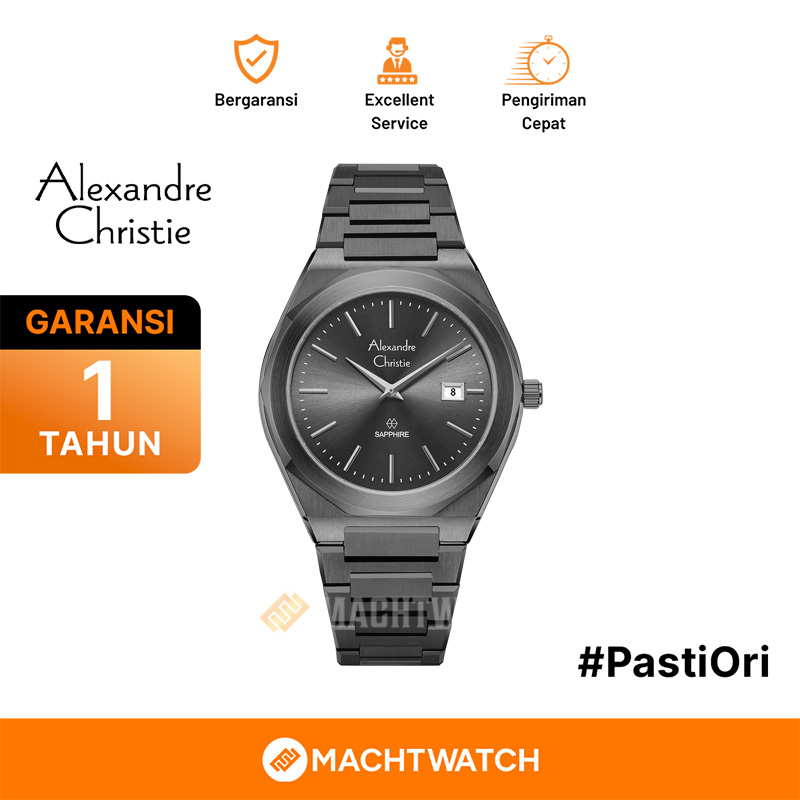 Alexandre Christie Jam Tangan Pria Alexandre Christie AC 8710 MD BIGDGSG Men Sapphire Dark Grey Dial