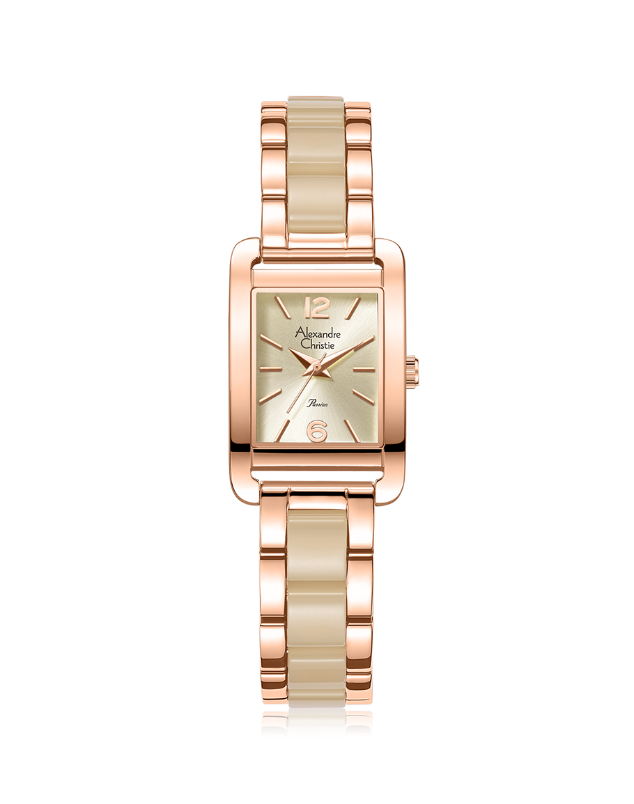 Alexandre Christie Women AC 2B50 Ceramic Band Peach